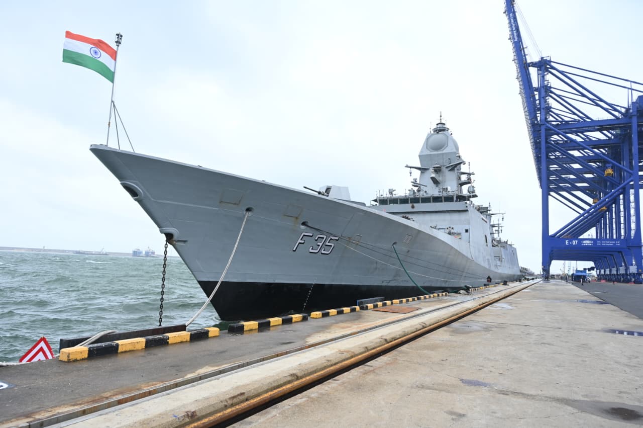 INS Vikrant and INS Udaygiri at International Fleet Review 2025 Colombo